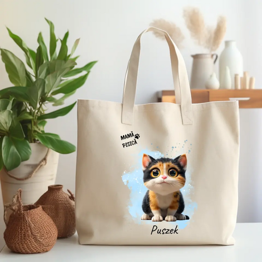 Geanta de cumparaturi - Mamă pisică / Tată pisică - personalizata #11