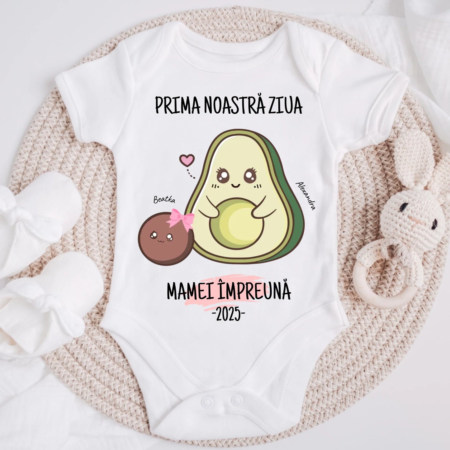 Tricou pentru mamă și copil - Avocado - Personalizat - Cadou de Ziua Mamei #1841