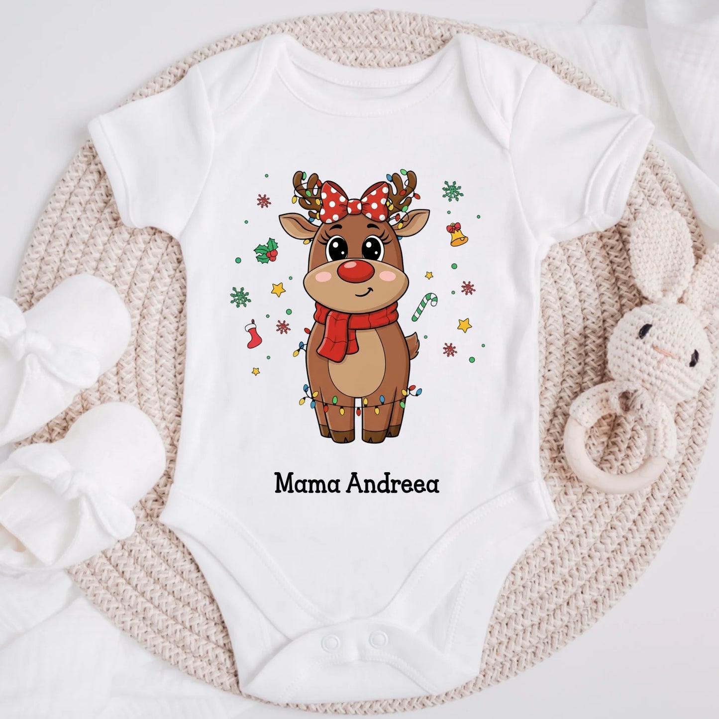 Tricou de Crăciun pentru familie cu ren #8812