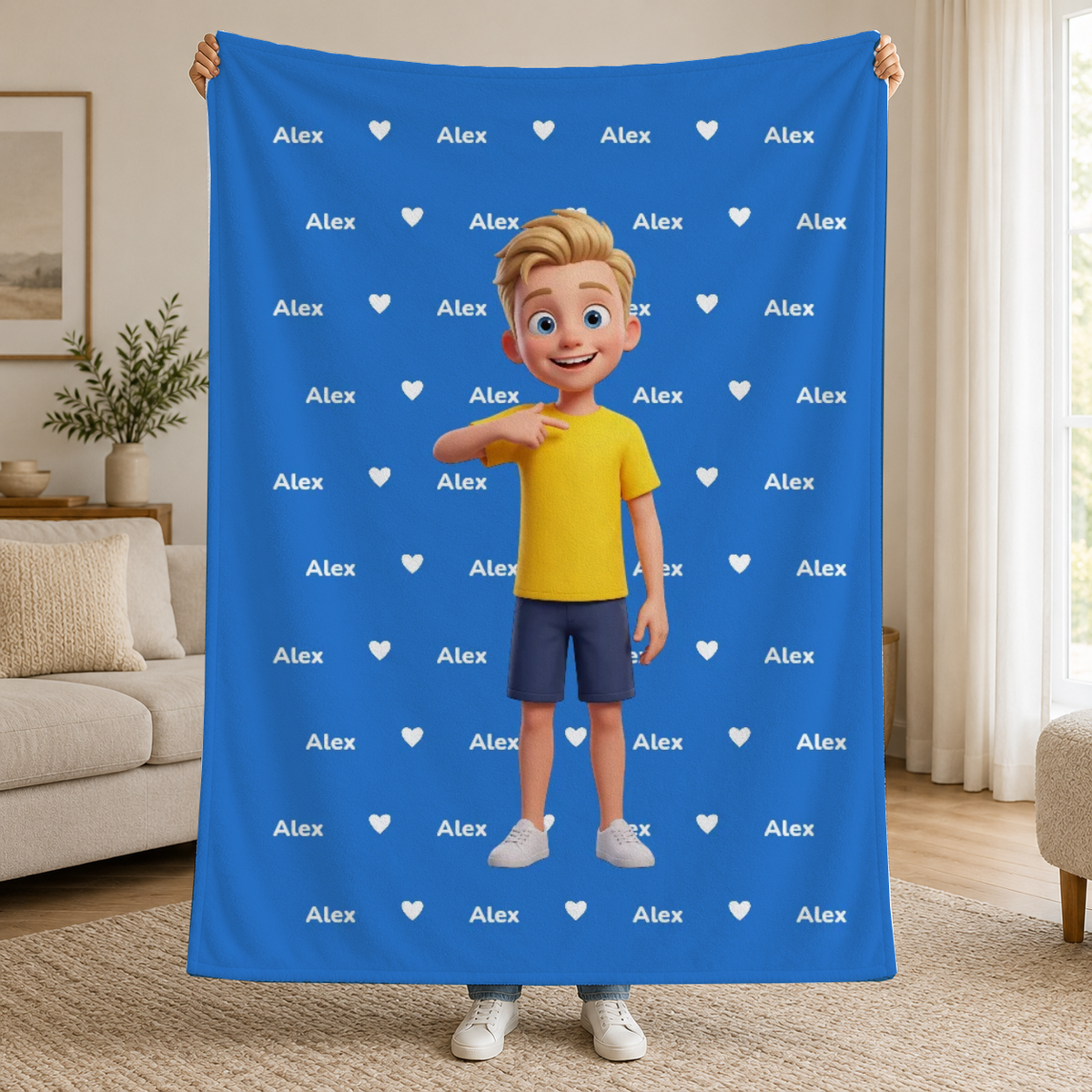 Pătură cu personajul tău 3D și numele tău – Personalizată #61843 [PC-MOCKUP:cmvf1w7rs001poytjyygq04nx:59931d716c31901371c82bcb:59931d716c31901371c82bcb293488fdc14e7cb3a9366a997efdb42bdb633d21]