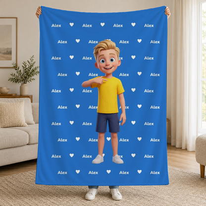 Pătură cu personajul tău 3D și numele tău – Personalizată #61843 [PC-MOCKUP:cmvf1w7rs001poytjyygq04nx:59931d716c31901371c82bcb:59931d716c31901371c82bcb293488fdc14e7cb3a9366a997efdb42bdb633d21]