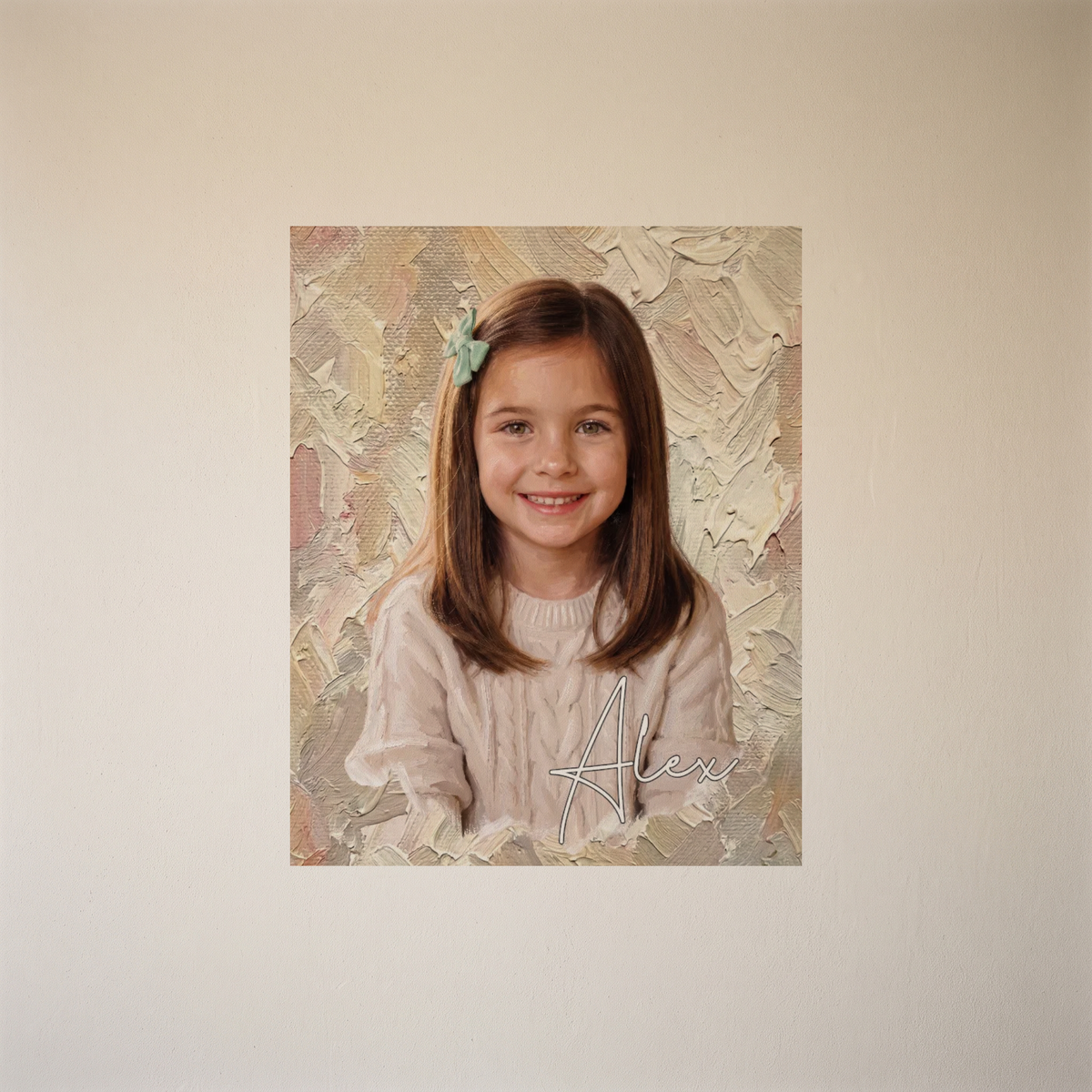 Tablou pe pânză cu fotografie în stil pictură în ulei și nume – Personalizat #98468 [PC-MOCKUP:cmvlwrdzs007jqsla5ggvi9xy:8681e504b9786d3436cd07e4:8681e504b9786d3436cd07e4cfcc3c92a58e44bccab372d9f60056476973a994]
